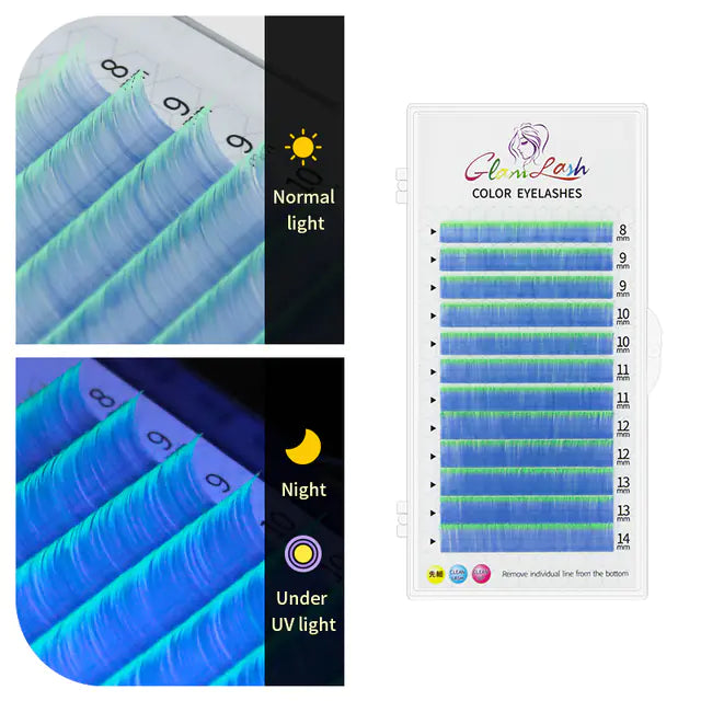 Colorful Thick Fluorescent False Eyelashes Set