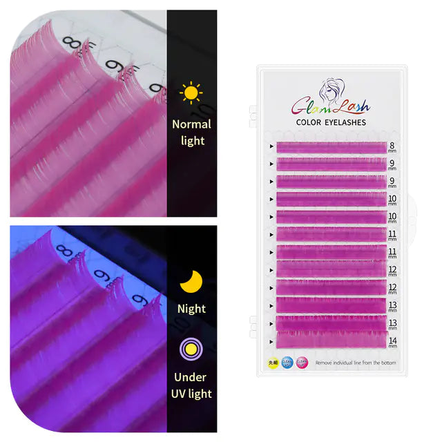 Colorful Thick Fluorescent False Eyelashes Set