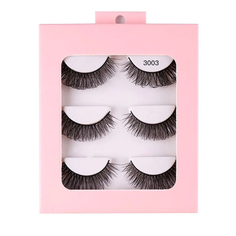 3 Pairs of Synthetic Volume Short False Eyelashes