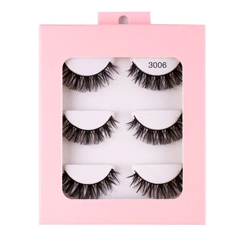 3 Pairs of Synthetic Volume Short False Eyelashes
