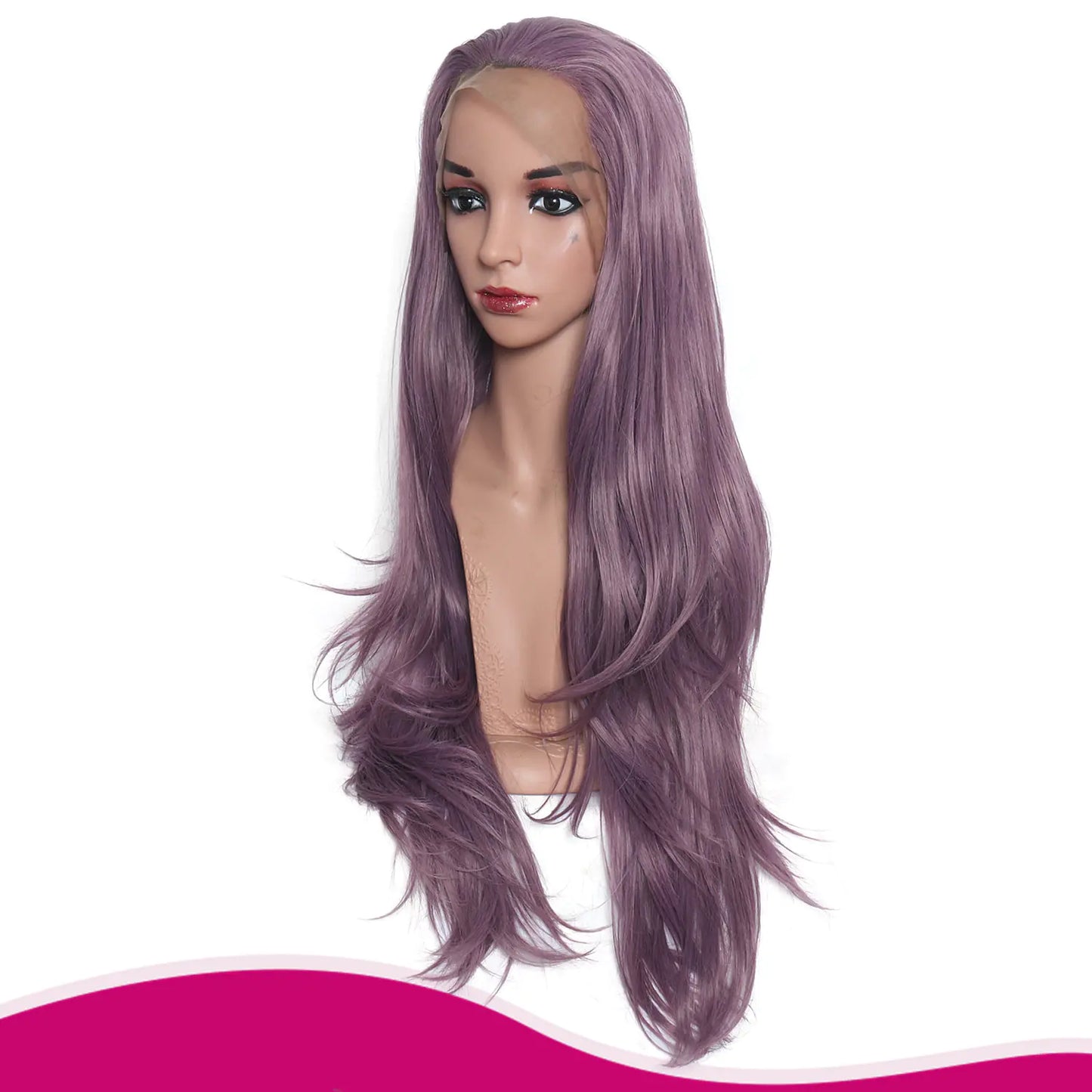 Lace Front Hand-Woven Purple Curly Wig with Elastic Net