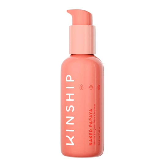 Kinship Naked Papaya Gentle Enzyme Milky Cleanser - Jojoba Oil Facial Cleanser - Non-Foaming Cream Face Wash + Vitamin E - Eye & Face Makeup Remover - Soothe & Hydrate - For All Skin Types (5.25 Oz)