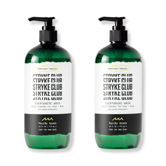 Stryke Club Teen Acne Face & Body Wash | 16 fl oz (Pack of 2) | Dermatologist Formulated for Treatment & Prevention of Breakouts on Face Back & Chest | Paraben Free