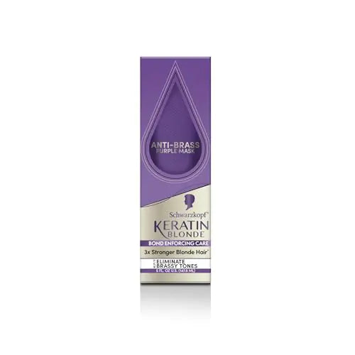 Schwarzkopf Keratin Blonde Anti Brass Purple Mask 1 Application - Hair Dye Treatment Neutralizes Brassiness and Yellow Undertones Hair Mask Strengthens Hair Making it 3x Stronger