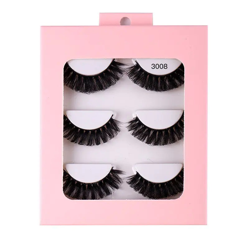3 Pairs of Synthetic Volume Short False Eyelashes