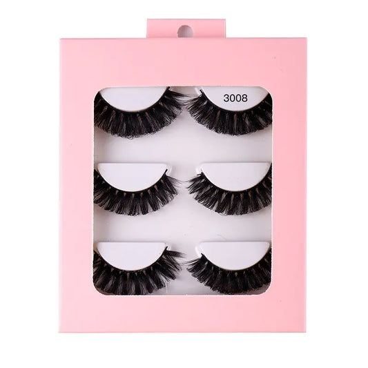 3 Pairs of Synthetic Volume Short False Eyelashes