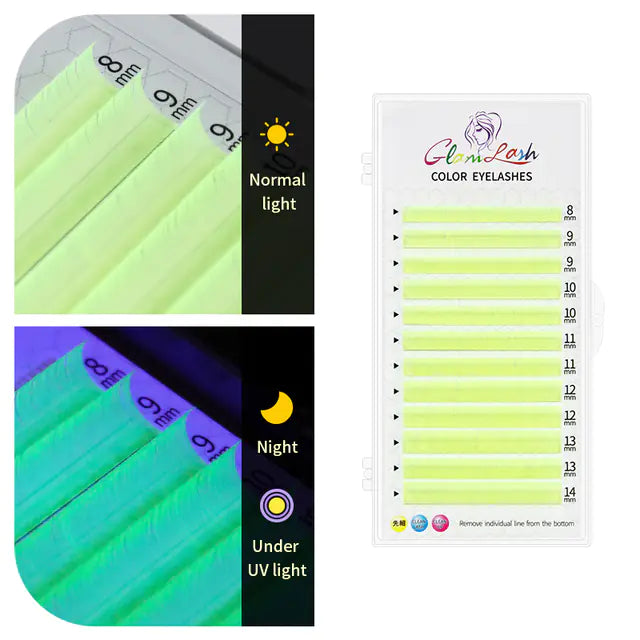 Colorful Thick Fluorescent False Eyelashes Set