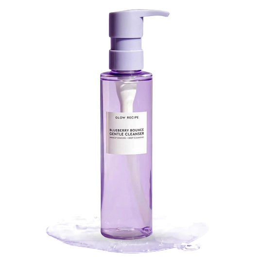 Glow Recipe Blueberry Bounce Gentle Face Cleanser - 3-in-1 Foaming Double Cleanser Makeup Remover Face Wash & Clarifying Mask - Hydrating Hyaluronic Acid Blueberry Extract & Exfoliating AHA (160ml)