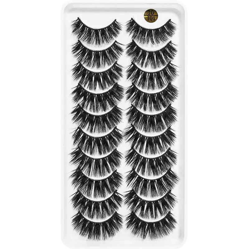 3D Multi-Layered False Eyelashes - 10 Pairs Bulk Pack