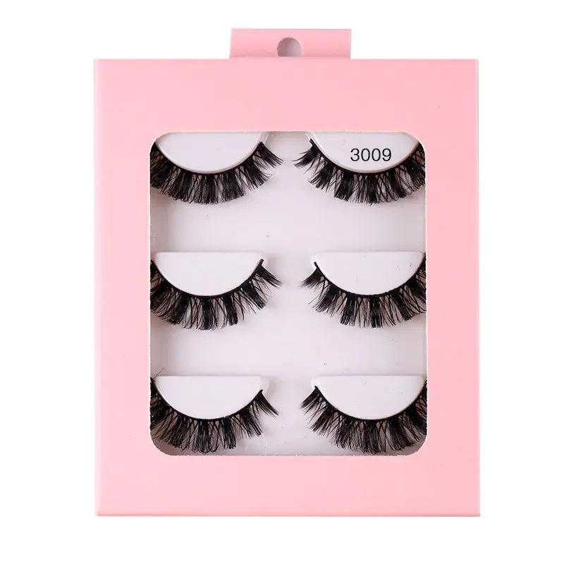 3 Pairs of Synthetic Volume Short False Eyelashes