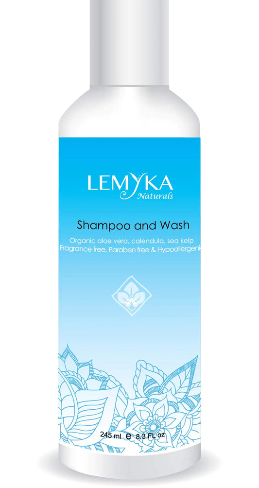 LEMYKA Eczema Shampoo Face redness relief Wash for rosacea skin scalp cradle cap dandruff sensitive skin hypoallergenic Sulfate-free fragrance-free 8.3oz