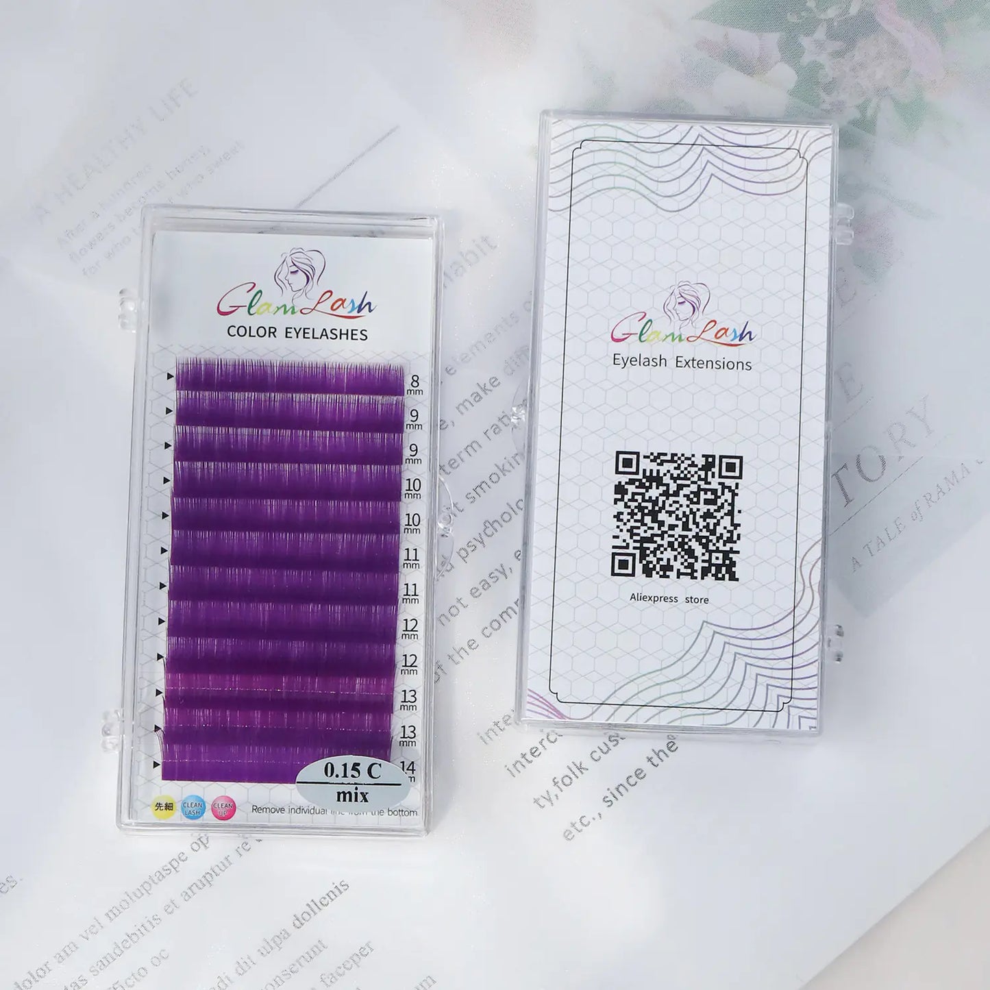 Colorful Thick Fluorescent False Eyelashes Set