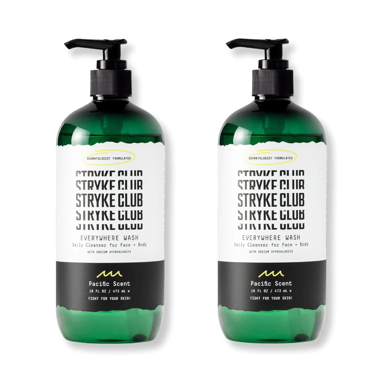 Stryke Club Teen Acne Face & Body Wash | 16 fl oz (Pack of 2) | Dermatologist Formulated for Treatment & Prevention of Breakouts on Face Back & Chest | Paraben Free