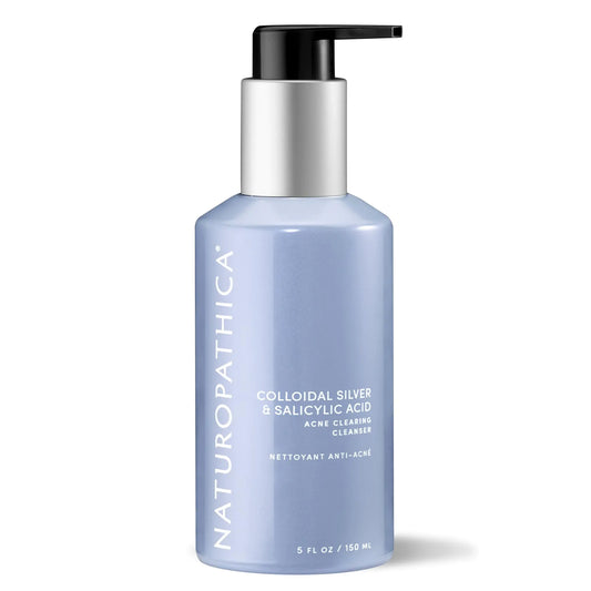 Naturopathica Colloidal Silver and Salicylic Acid Acne Clearing Cleanser Reduce Blemishes and Acne Scars Clarifying Face Wash for Men and Women 5 fl oz