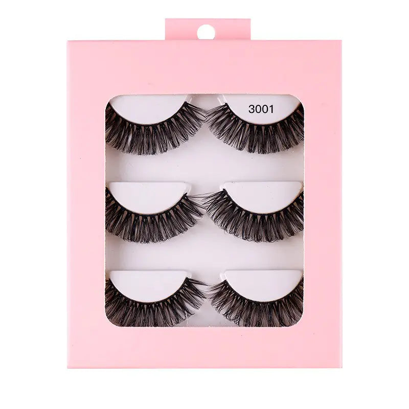 3 Pairs of Synthetic Volume Short False Eyelashes