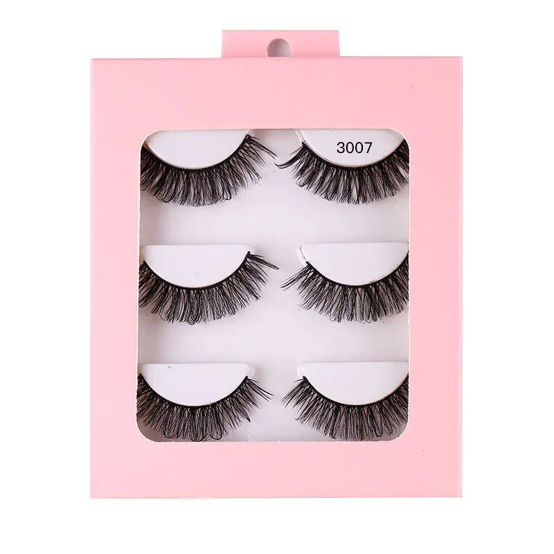 3 Pairs of Synthetic Volume Short False Eyelashes