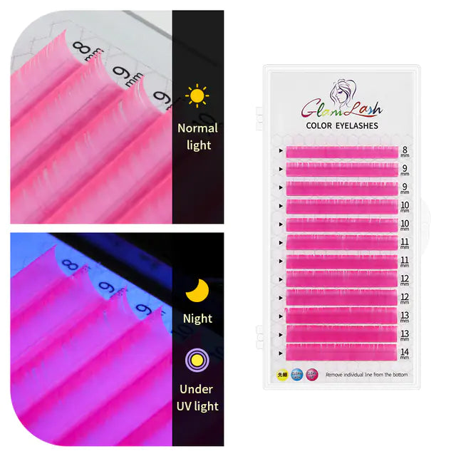 Colorful Thick Fluorescent False Eyelashes Set