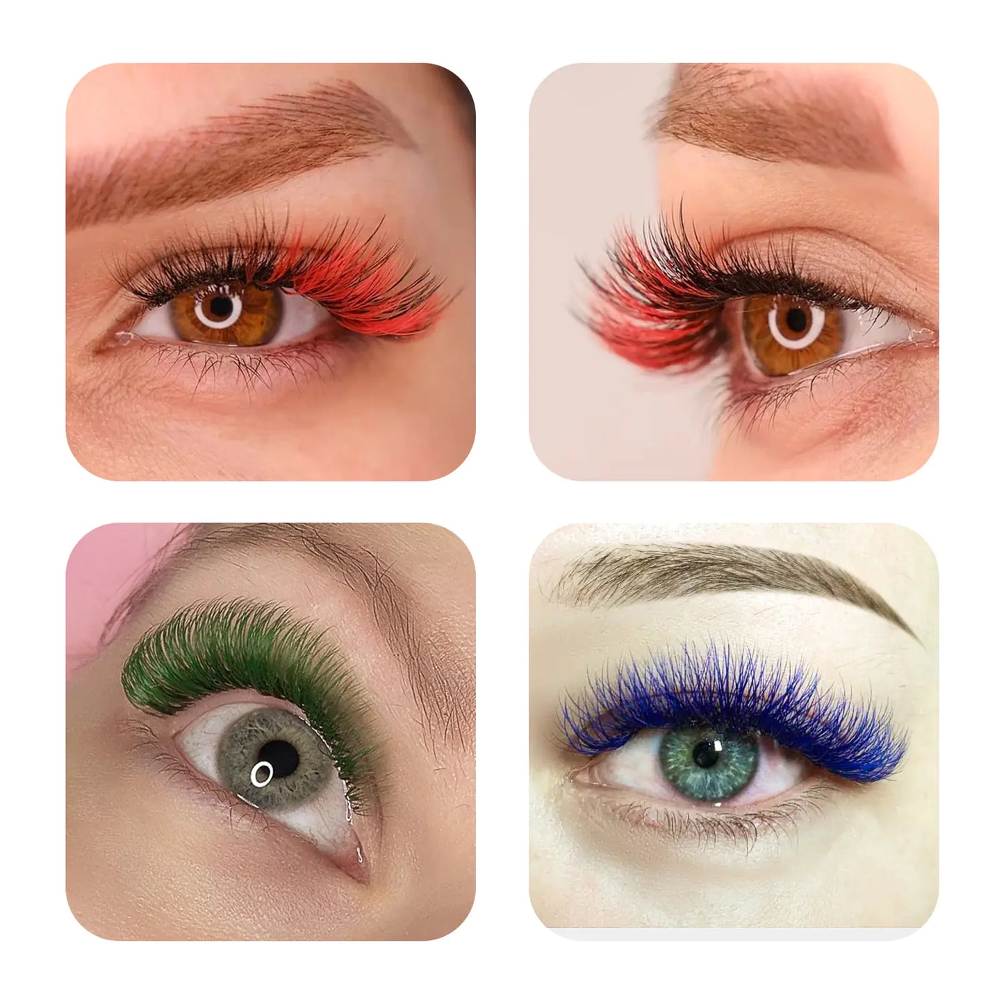 Colorful Thick Fluorescent False Eyelashes Set