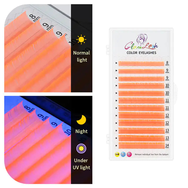 Colorful Thick Fluorescent False Eyelashes Set