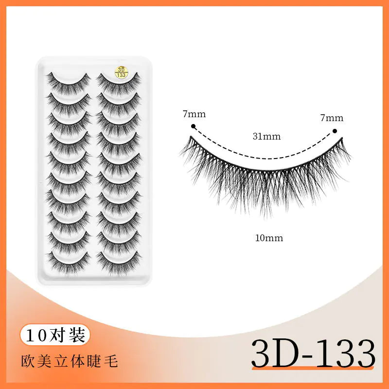 3D Multi-Layered False Eyelashes - 10 Pairs Bulk Pack