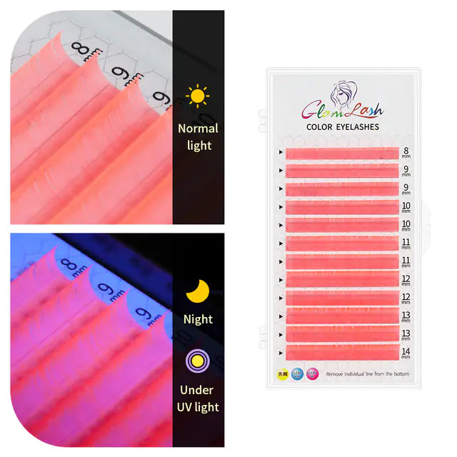 Colorful Thick Fluorescent False Eyelashes Set