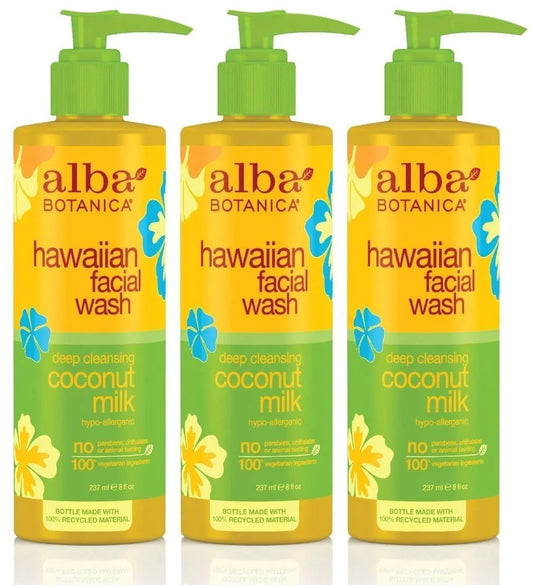 Alba Botanica Hawaiian Coconut Milk Face Wash 8 Ounce - 3 per case.