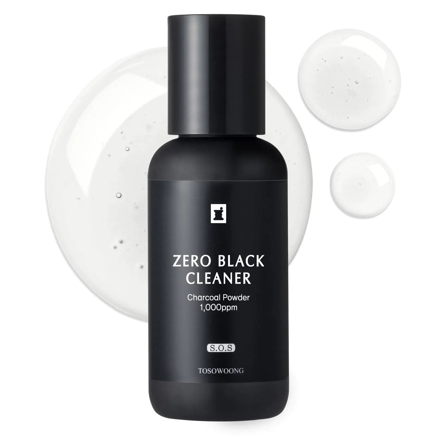 TOSOWOONG Zero Black Cleaner Blackhead Remover with Salicylic Acid Witch Hazel and Charcoal Exfoliating Face Wash Sebum Softener and Chemical Peel for Face Korean Skin Care 50ml 1.69 fl. oz.