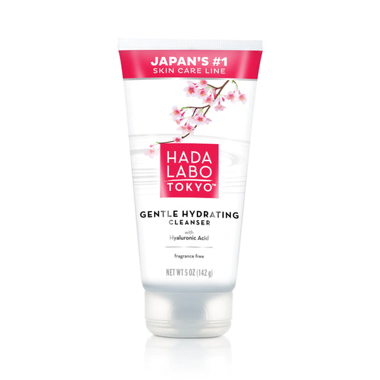 Hada Labo Tokyo Gentle Hydrating Foaming Facial Cleanser Fragrance-Free Sensitive Skin Face Wash with Hyaluronic Acid and Conditioning Agents Soften Skin Locks In Moisture 5.0 Oz