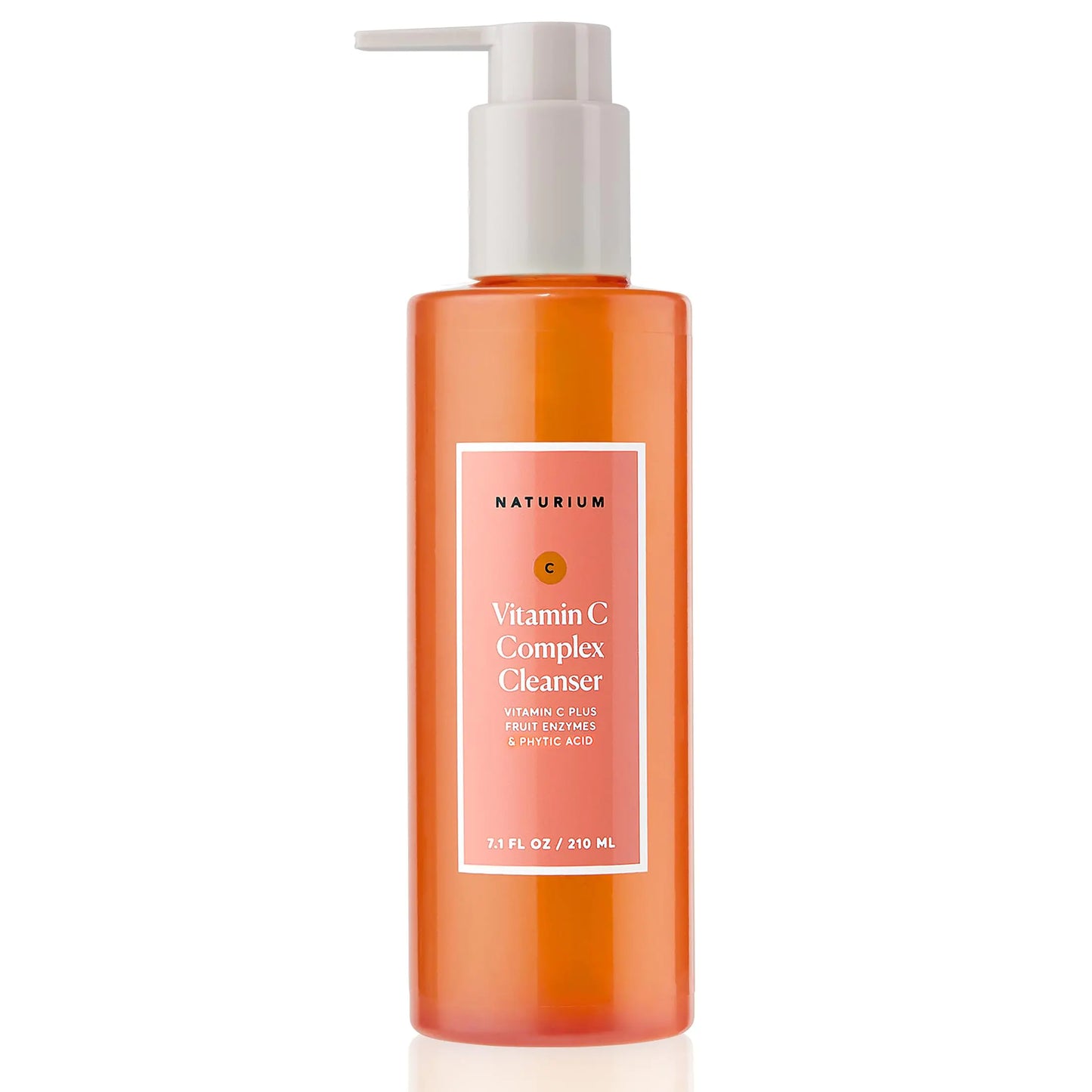 Naturium Vitamin C Complex Cleanser Gently Exfoliating & Deeply Cleansing Foaming Face Wash Gel with Phytic Acid & Fruit Enzymes 7.1 oz