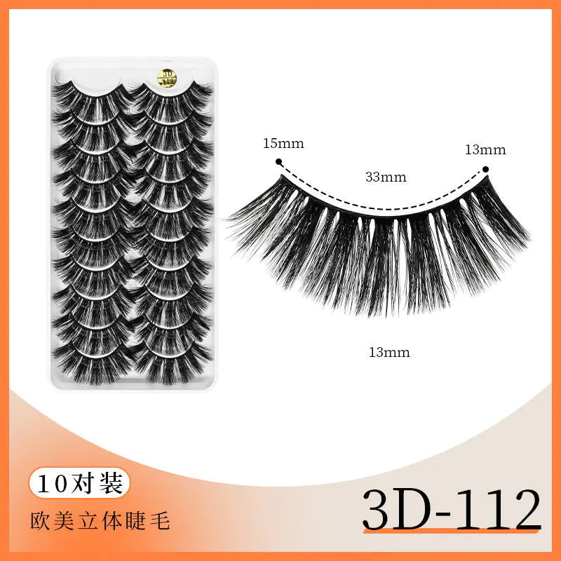 3D Multi-Layered False Eyelashes - 10 Pairs Bulk Pack