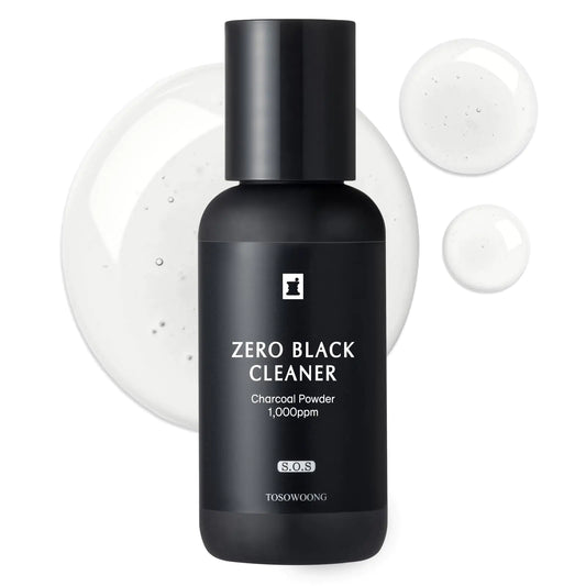 TOSOWOONG Zero Black Cleaner Blackhead Remover with Salicylic Acid Witch Hazel and Charcoal Exfoliating Face Wash Sebum Softener and Chemical Peel for Face Korean Skin Care 50ml 1.69 fl. oz.