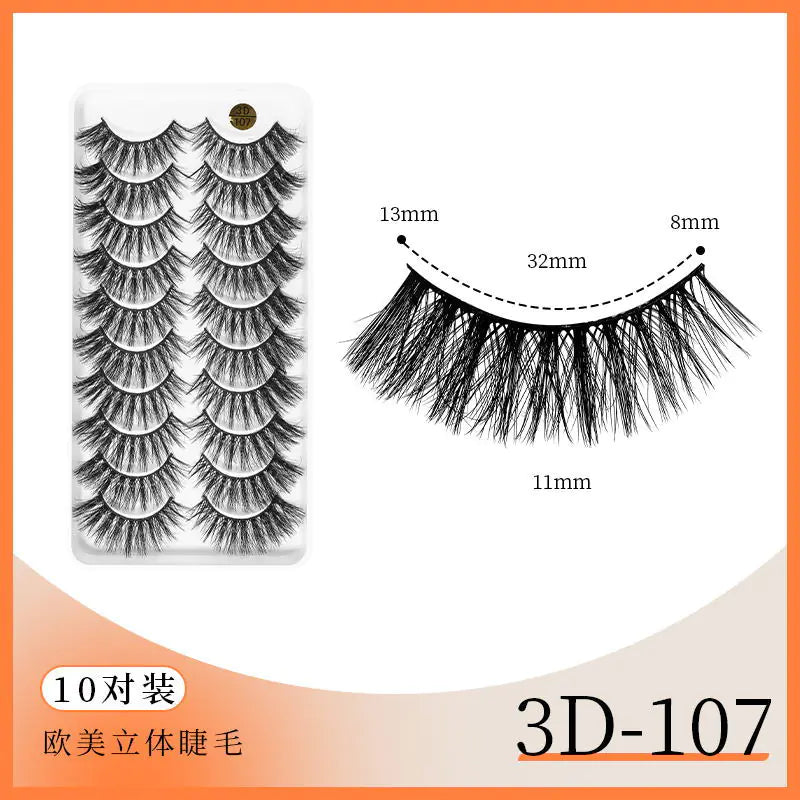 3D Multi-Layered False Eyelashes - 10 Pairs Bulk Pack