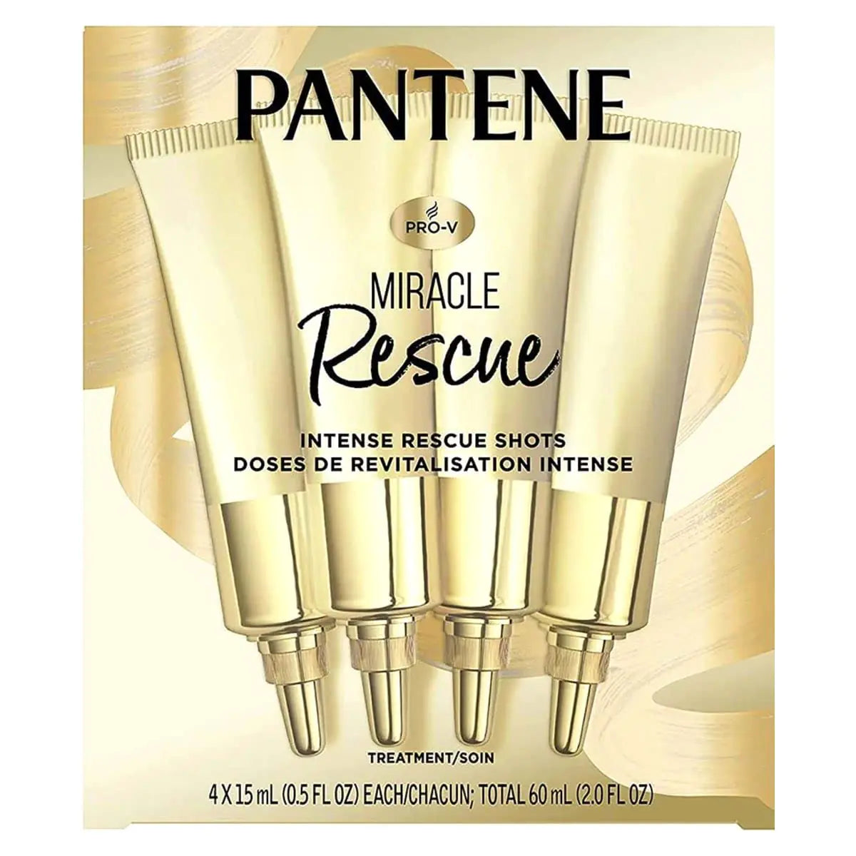Pantene Hair Mask for Dry Damaged Hair Deeply Moisturizing and Weightless Miracle Intense Rescue Shots Paraben Free 4ct 2.0 oz