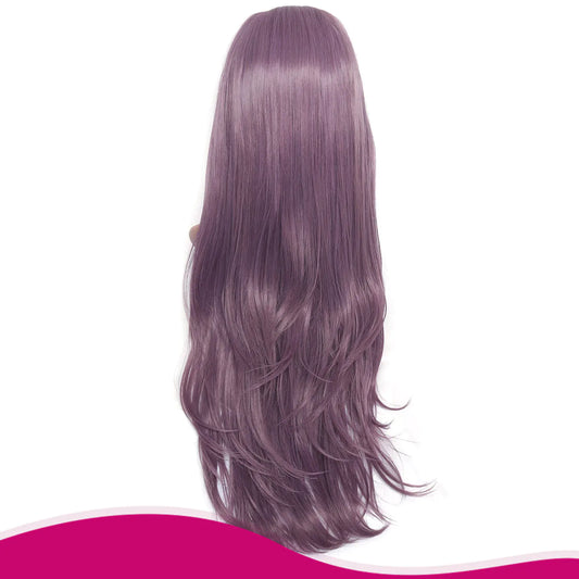 Lace Front Hand-Woven Purple Curly Wig with Elastic Net