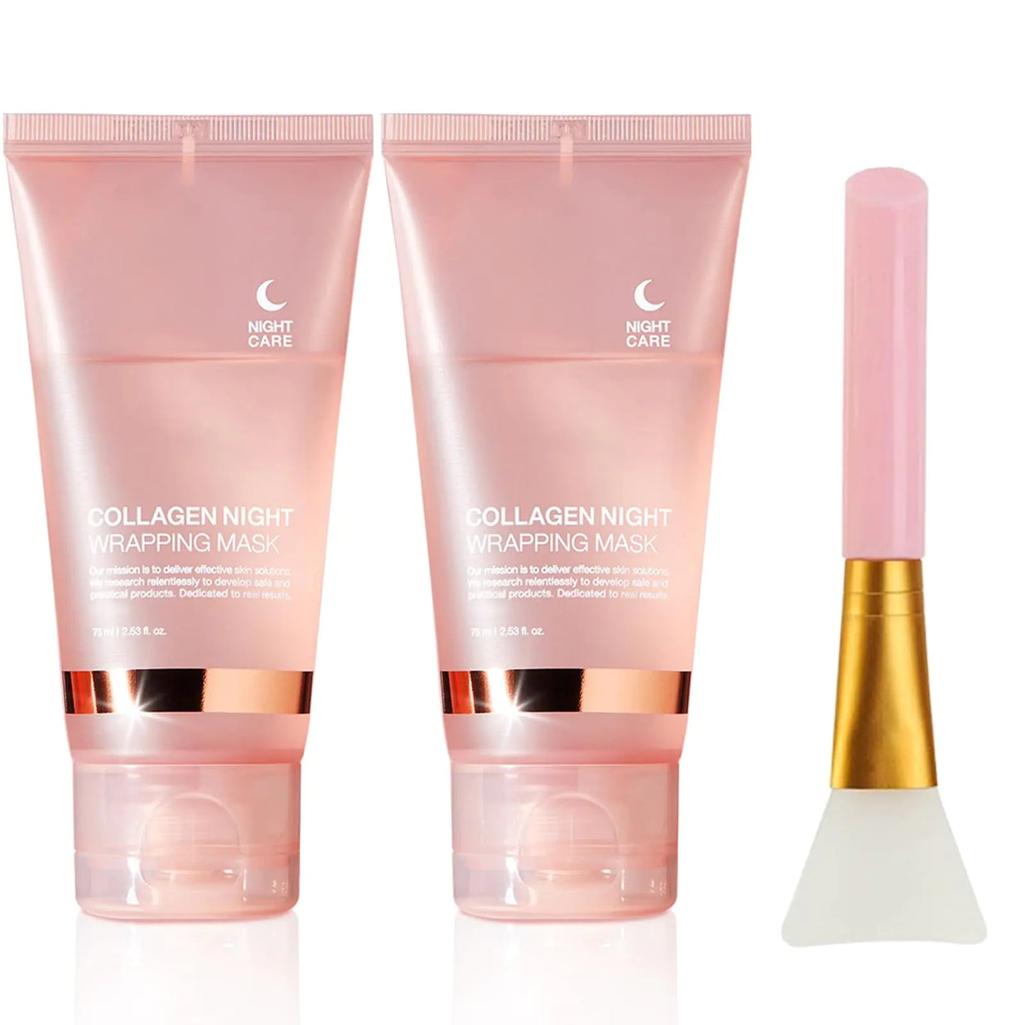 JALAWEF 2 Pcs Collagen Night Wrapping Mask Hydrating Moisturizing Firming Sleeping Applicator Tear Mask.